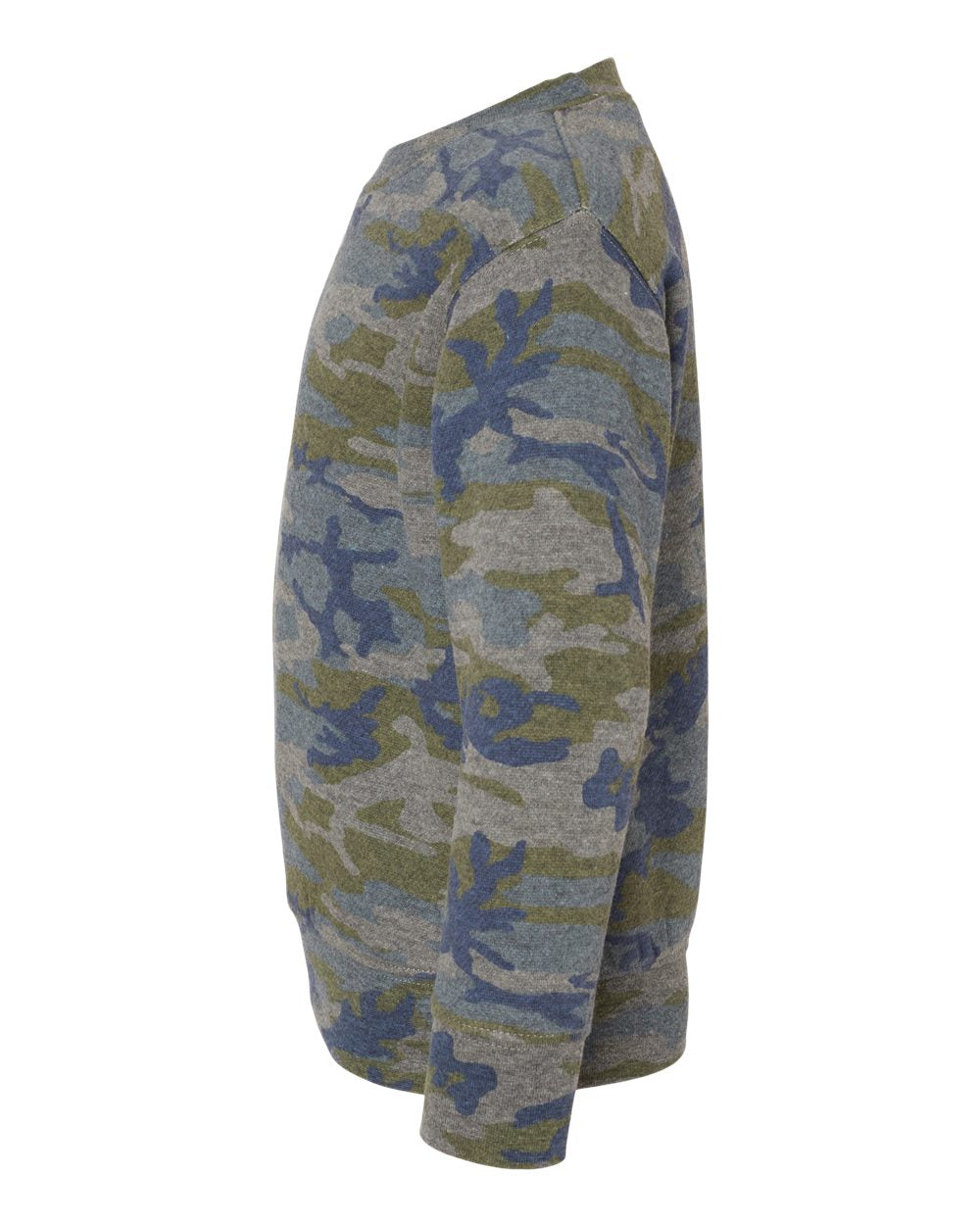 Left View of Vintage Camo Toddler Fleece Crewneck Sweatshirt - 3317