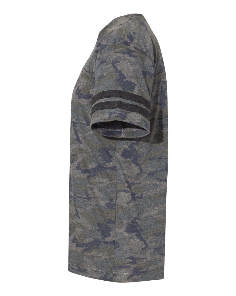 Left View of Vintage Camo/ Vintage Smoke Football Fine Jersey Tee - 6937