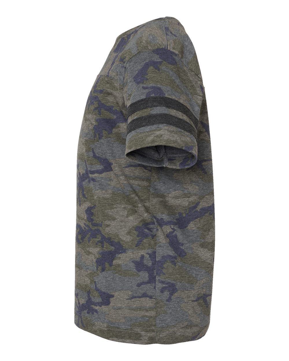 Left View of Vintage Camo/ Vintage Smoke Youth Football Fine Jersey Tee - 6137