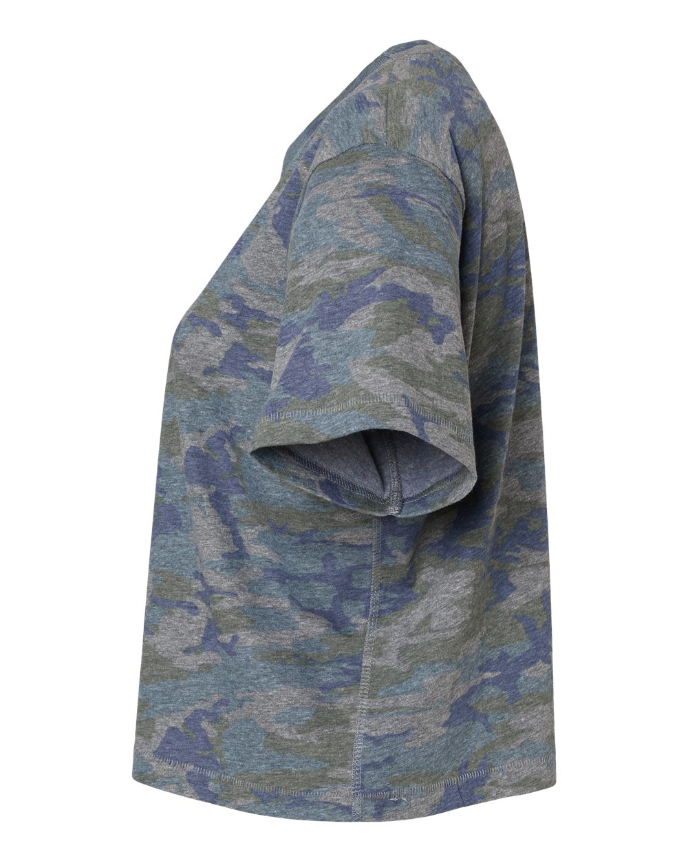 Left View of Vintage Camo Women's Boxy Tee - 3518