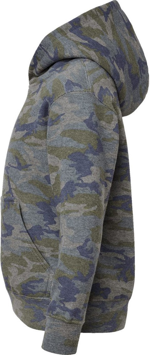 Left View of Vintage Camo Youth Fleece Hoodie - 2296