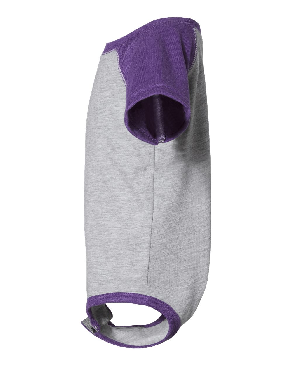 Left View of Vintage Heather/ Vintage Purple Infant Baseball Fine Jersey Bodysuit - 4430