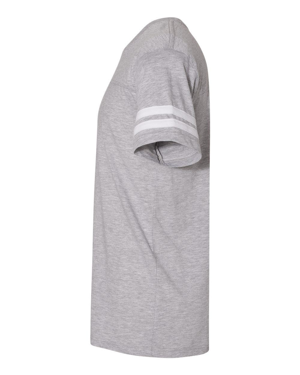 Left View of Vintage Heather/ White Football Fine Jersey Tee - 6937