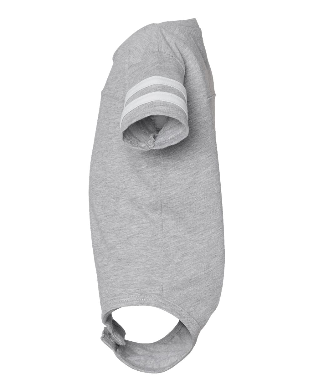 Left View of Vintage Heather/ White Infant Football Fine Jersey Bodysuit - 4437