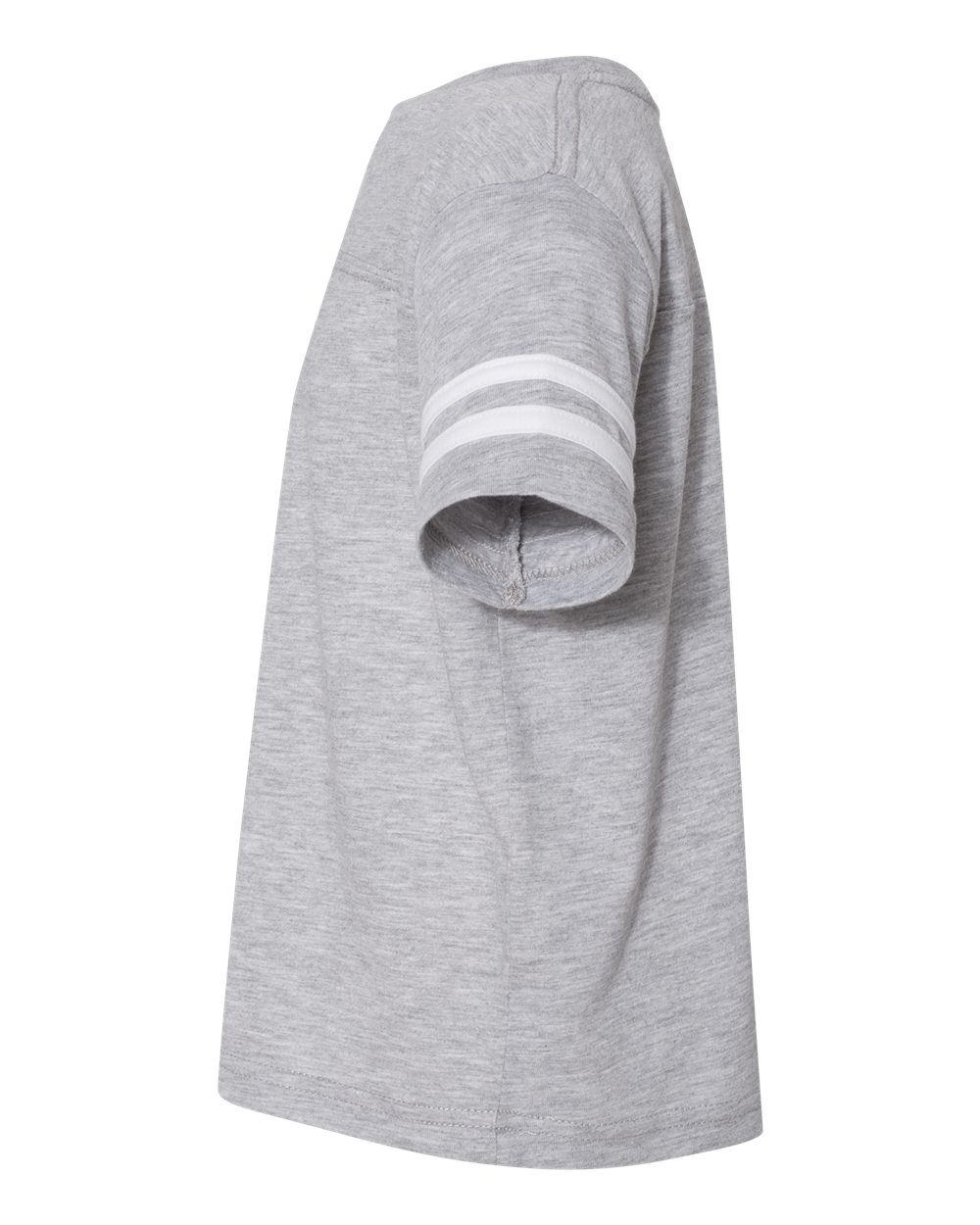 Left View of Vintage Heather/ White Toddler Football Fine Jersey Tee - 3037