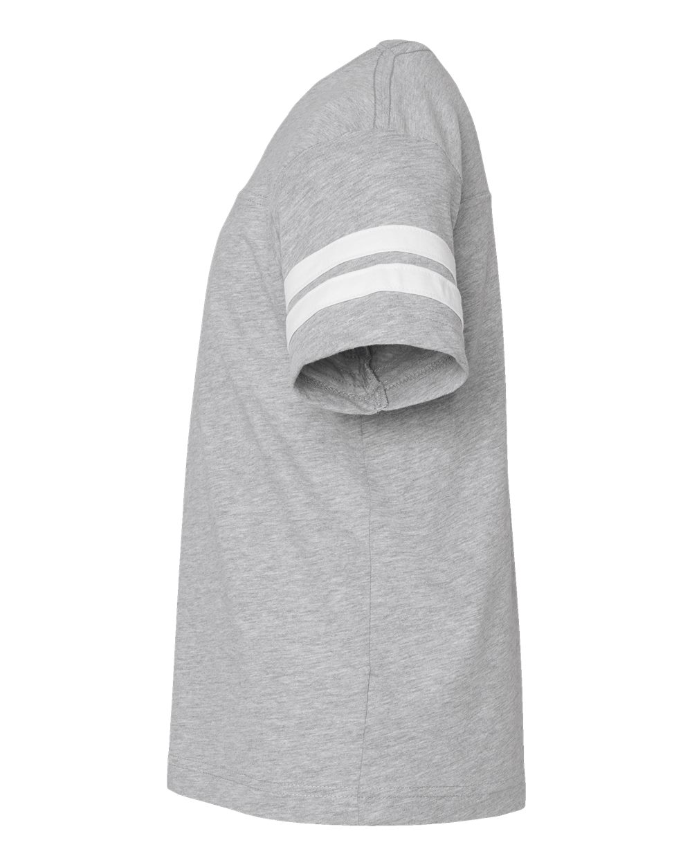 Left View of Vintage Heather/ White Youth Football Fine Jersey Tee - 6137