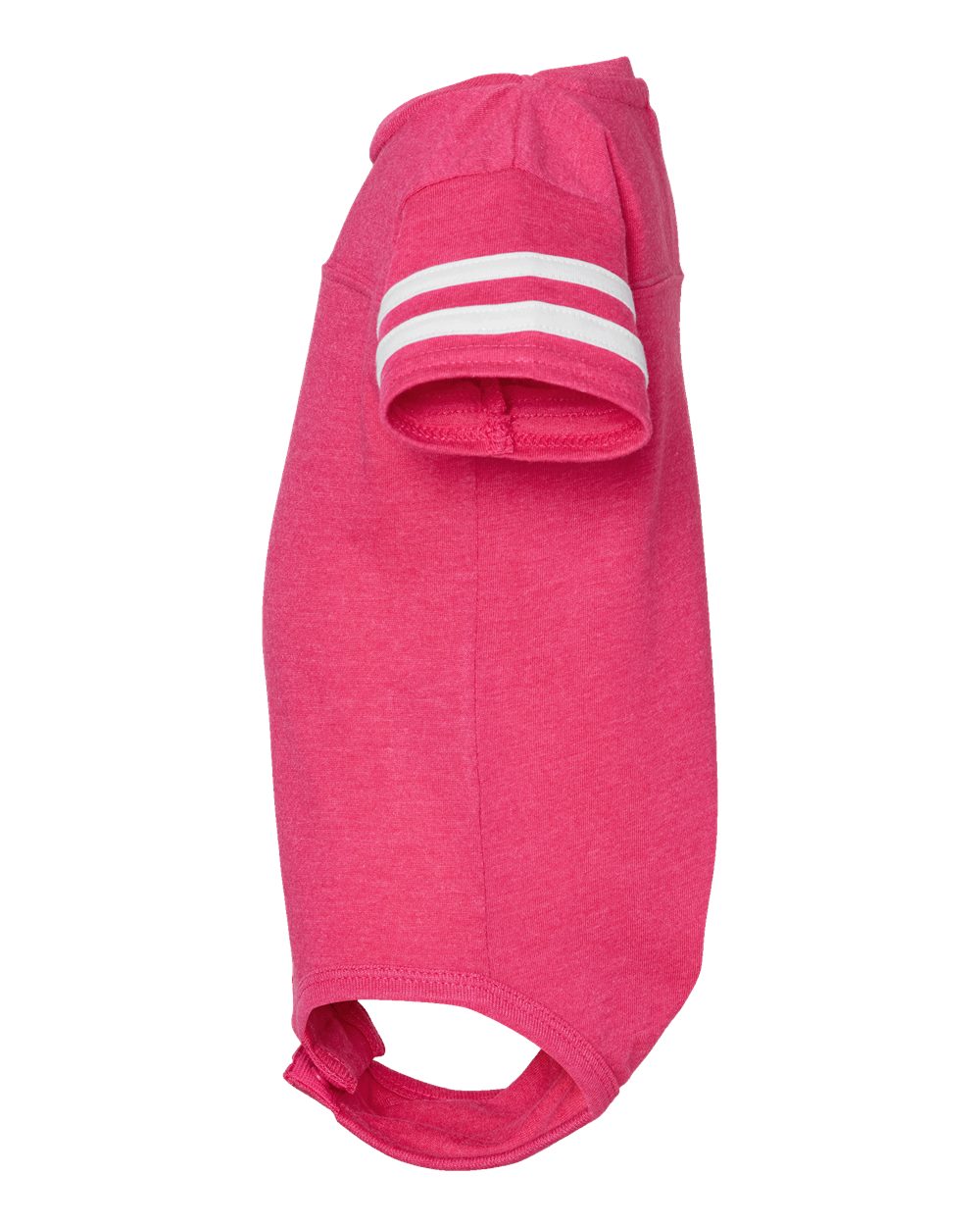 Left View of Vintage Hot Pink/ White Infant Football Fine Jersey Bodysuit - 4437