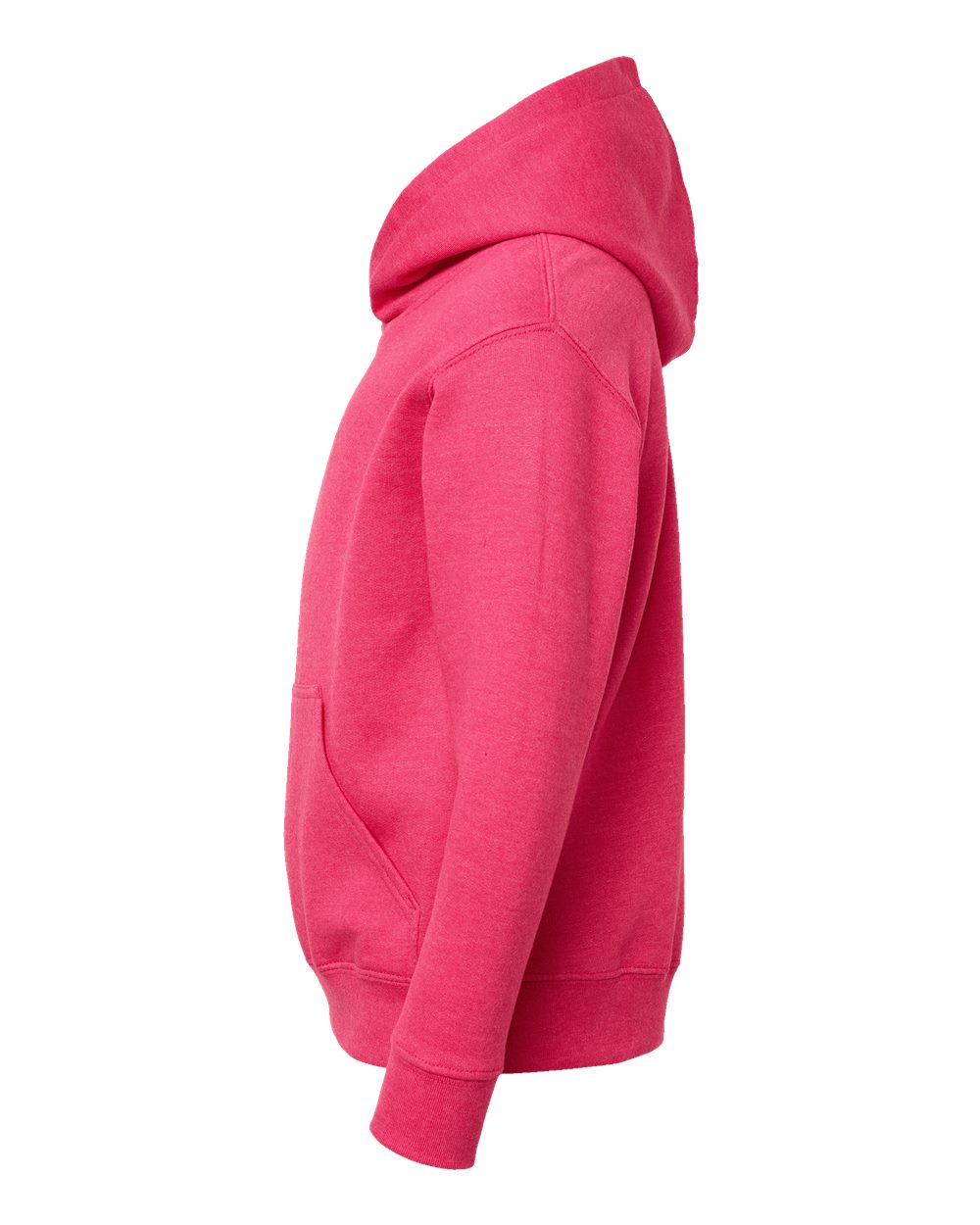 Left View of Vintage Hot Pink Youth Fleece Hoodie - 2296