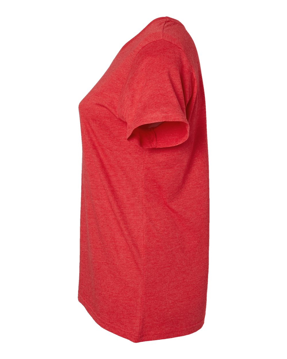 Left View of Vintage Red Curvy Collection Women's Fine Jersey Tee - 3816