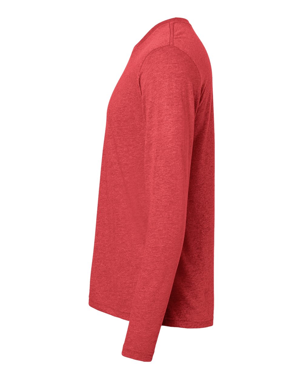 Left View of Vintage Red Triblend Long Sleeve T-Shirt - 6071