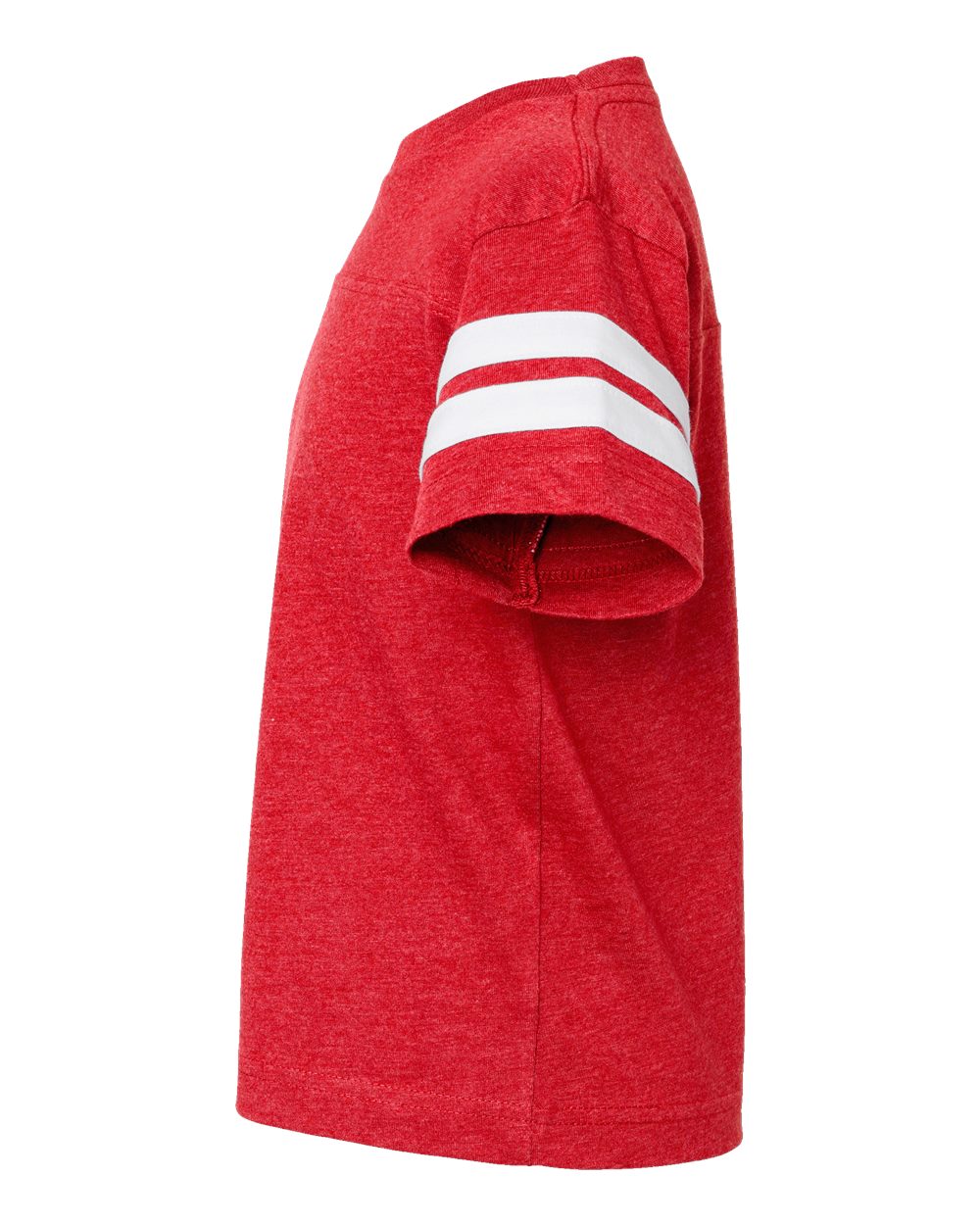 Left View of Vintage Red/ White Youth Football Fine Jersey Tee - 6137