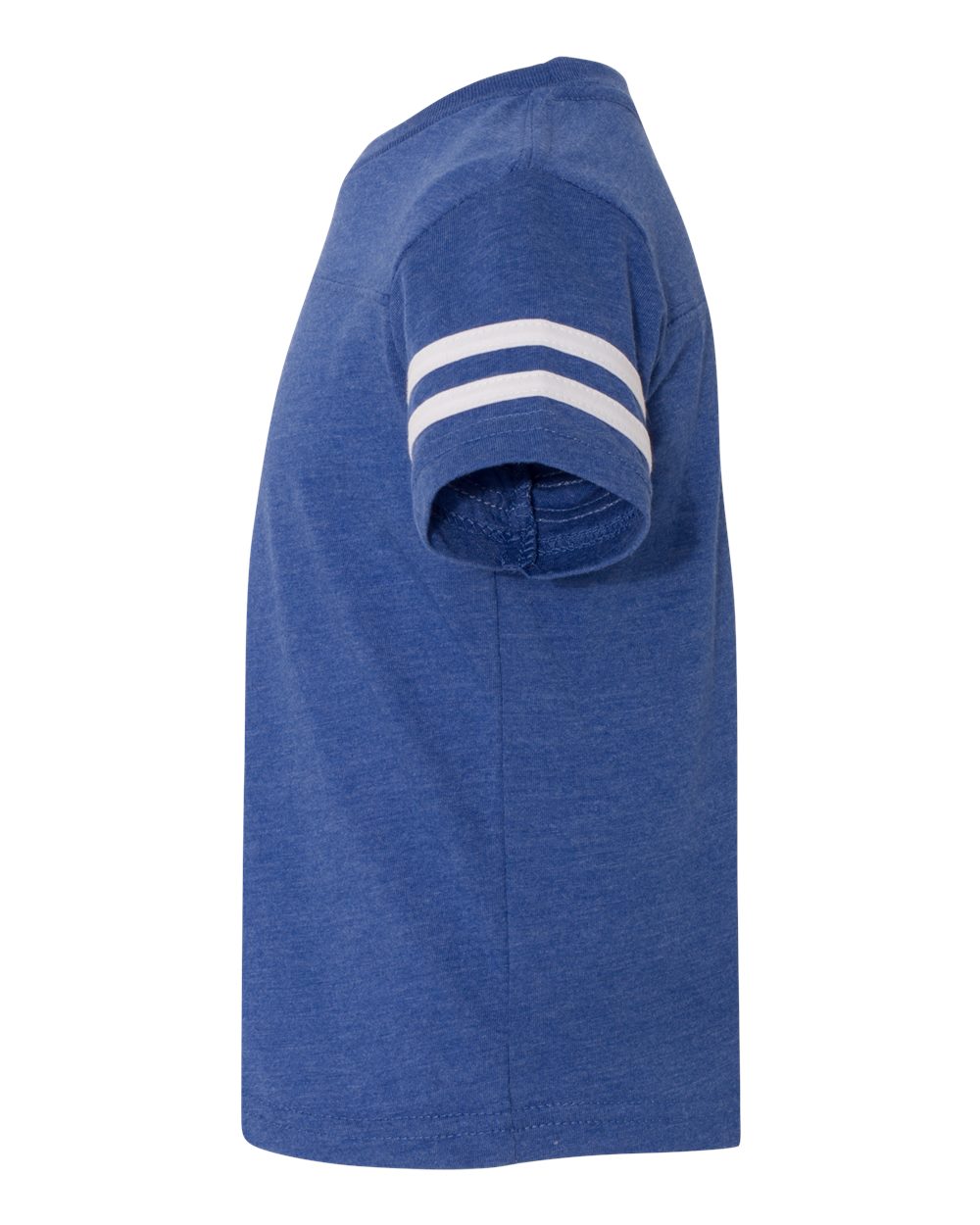 Left View of Vintage Royal/ White Toddler Football Fine Jersey Tee - 3037