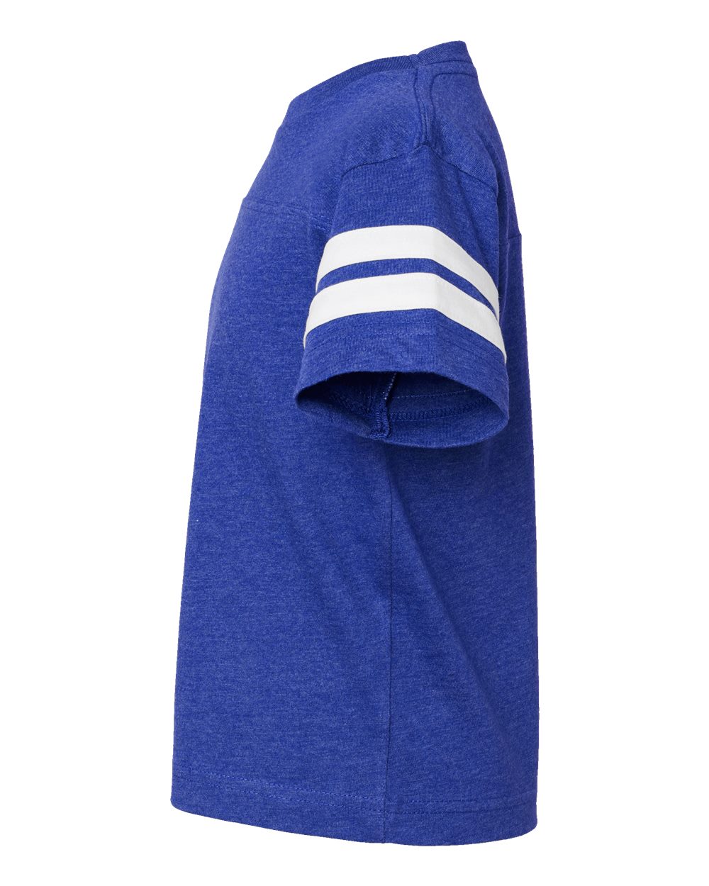 Left View of Vintage Royal/ White Youth Football Fine Jersey Tee - 6137