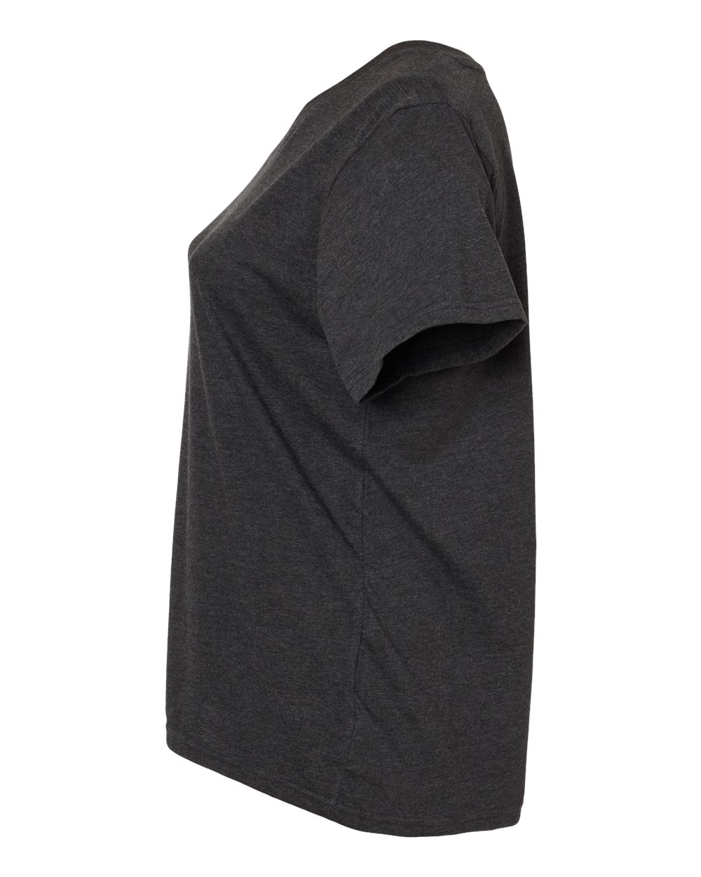 Left View of Vintage Smoke Curvy Collection Women's Fine Jersey V-Neck Tee - 3817