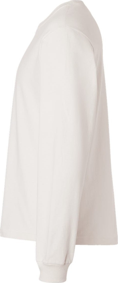 Left View of Vintage White 6 oz. Heavyweight Long Sleeve Tee - 3511