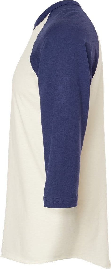 Left View of Vintage White/ Inked India Fine Jersey Raglan T-Shirt - 245