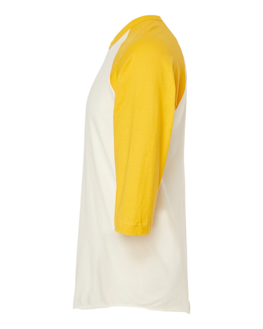 Left View of Vintage White/ Mellow Yellow Fine Jersey Raglan T-Shirt - 245