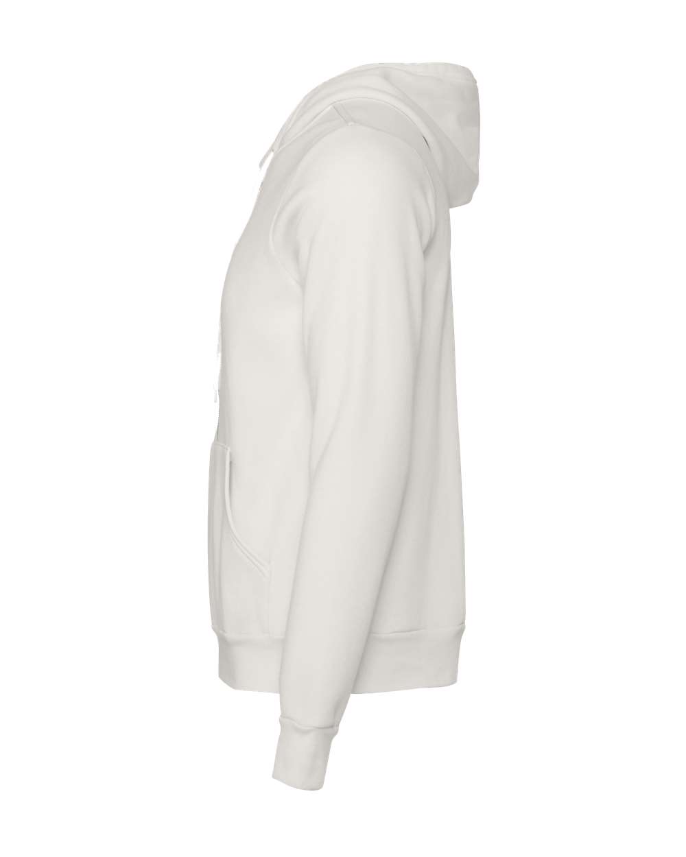 Left View of Vintage White Sponge Fleece Full-Zip Hoodie - 3739