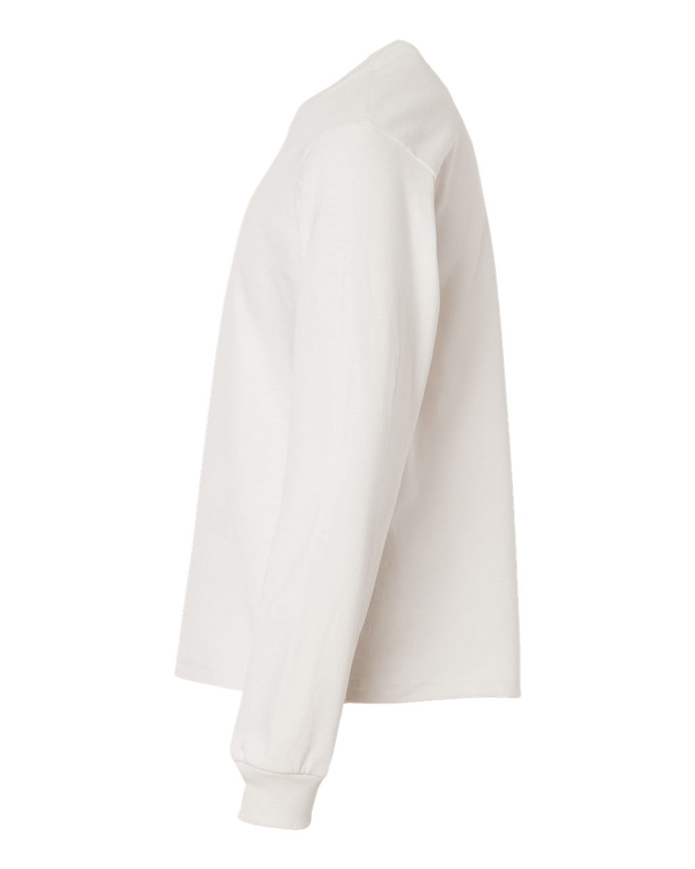 Left View of Vintage White Youth 6oz. Heavyweight Long Sleeve Tee - 3511Y