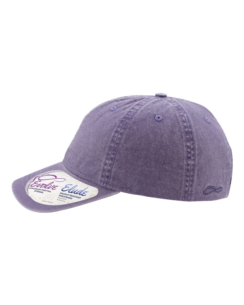 Left View of Violet/ Floral Women's Pigment-Dyed with Fashion Undervisor Cap - CASSIE