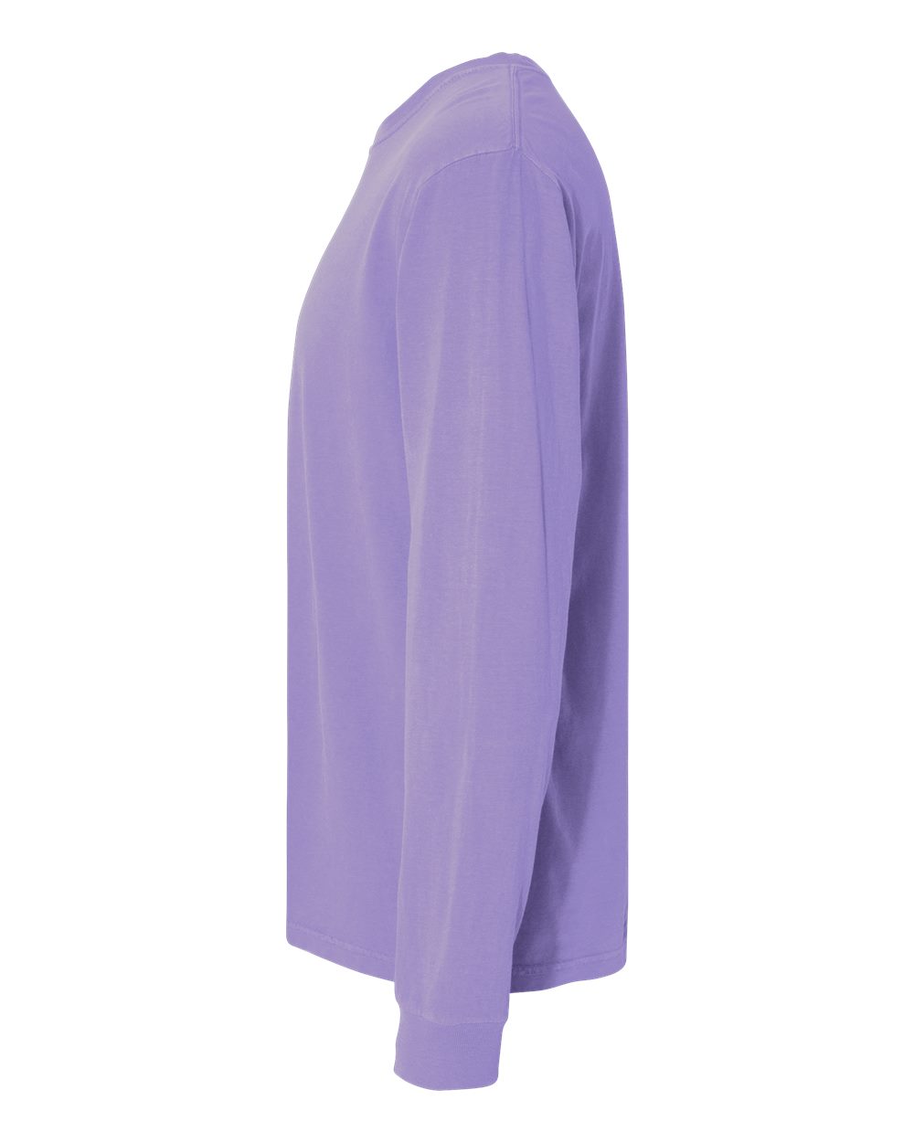 Left View of Violet Garment-Dyed Heavyweight Long Sleeve T-Shirt - 6014