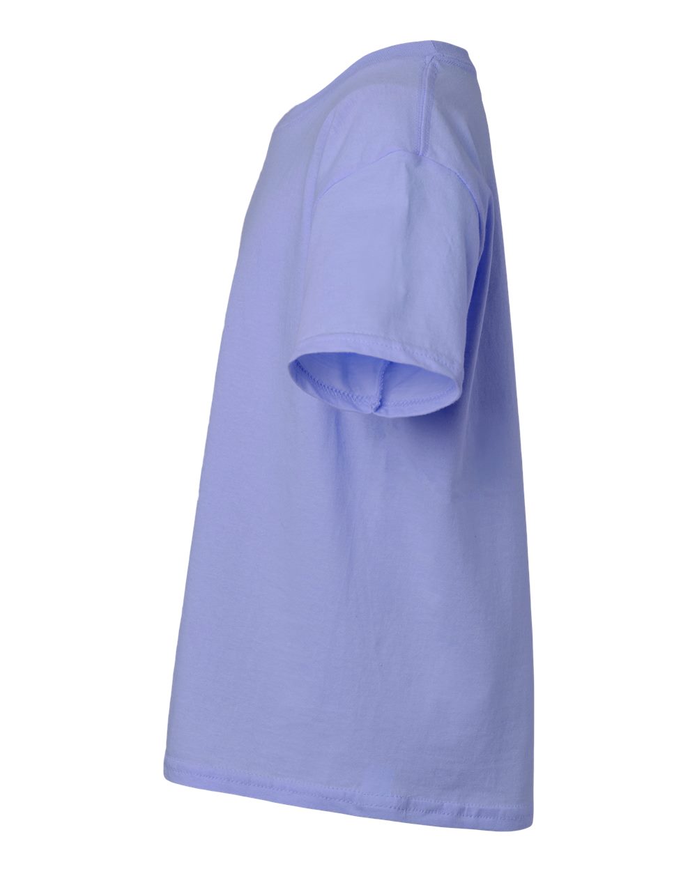 Left View of Violet Light Cotton Youth T-Shirt - 3000B