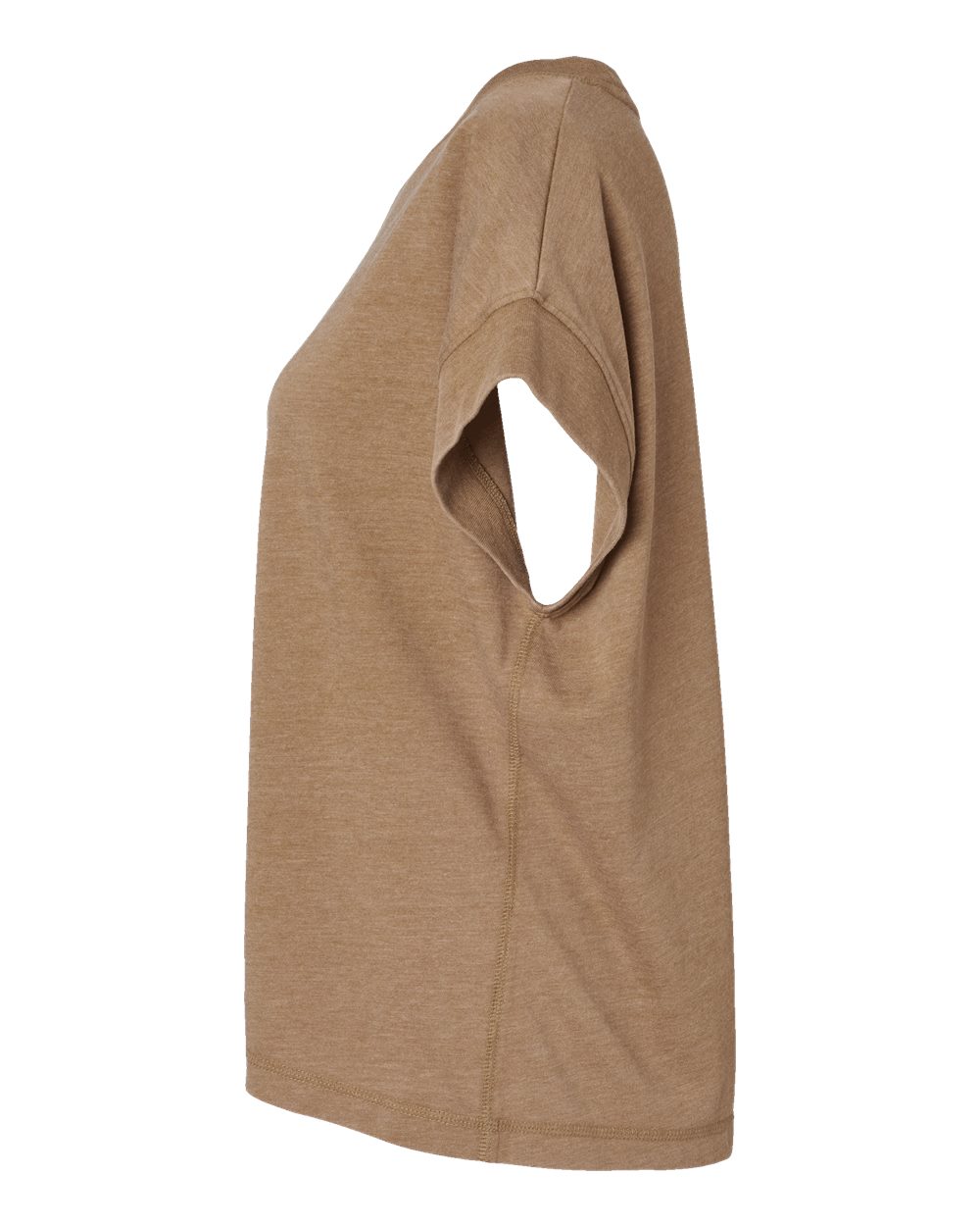 Left View of Washed Coyote Brown Women's Relaxed Vintage Wash Tee - 3502