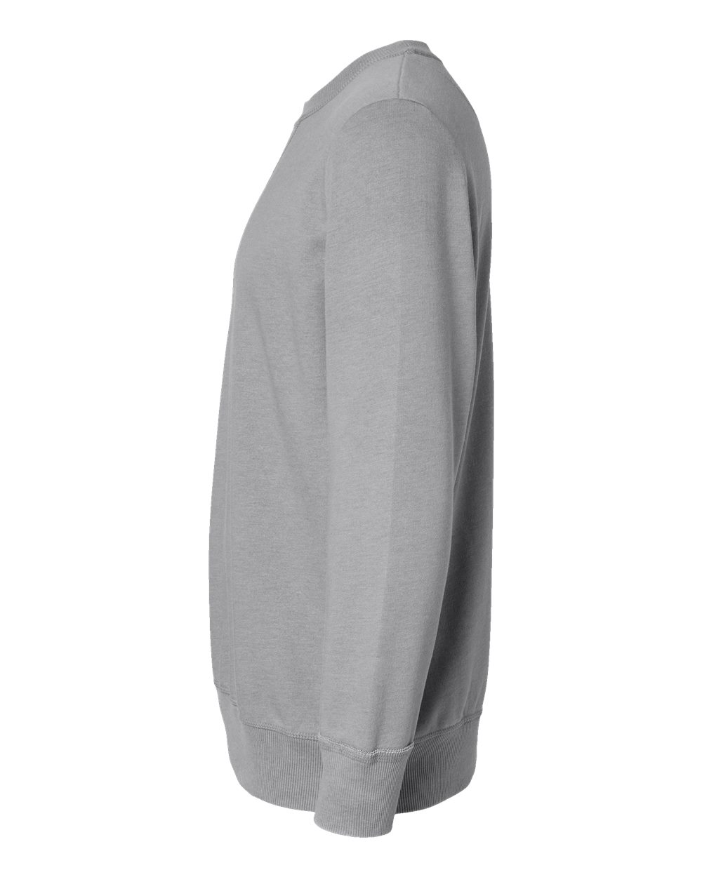 Left View of Washed Grey Vintage Wash Fleece Crewneck Sweatshirt - 6935