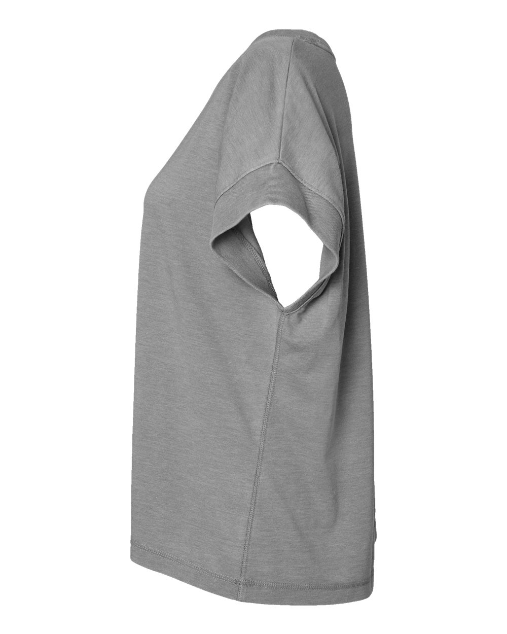 Left View of Washed Grey Women's Relaxed Vintage Wash Tee - 3502