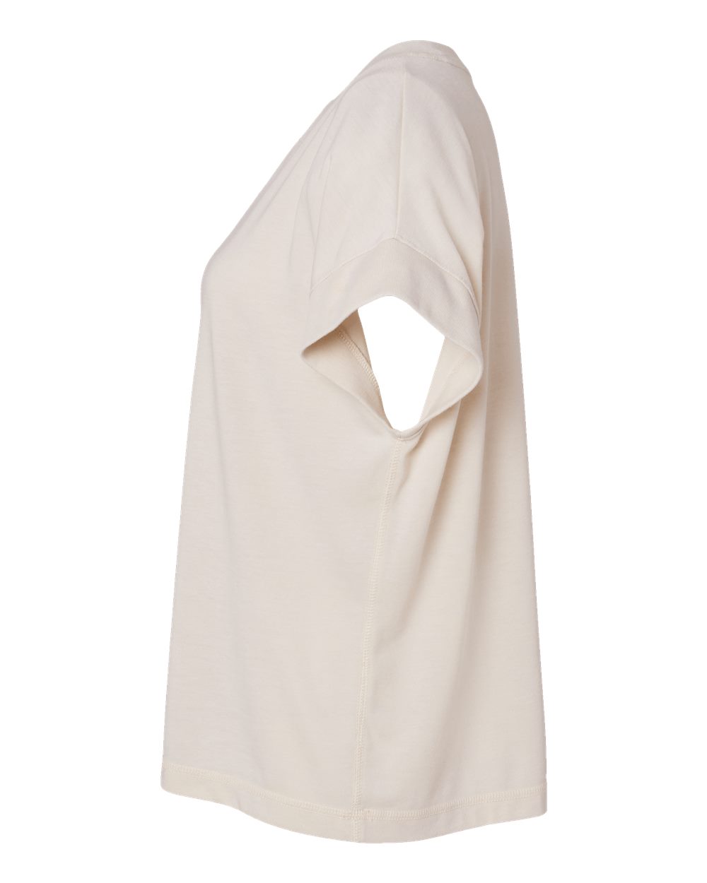 Left View of Washed Natural Women's Relaxed Vintage Wash Tee - 3502