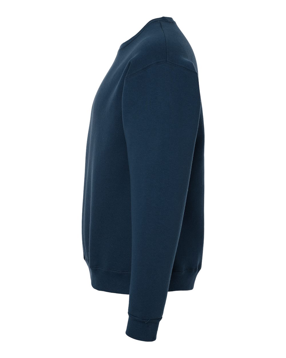 Left View of Washed Navy Rugged Crewneck Sweatshirt - C12MR