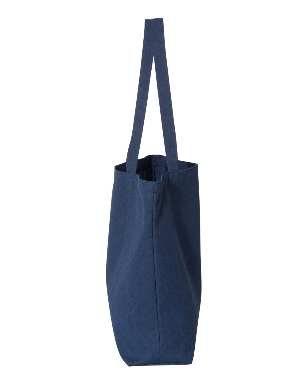Left View of Washed Navy Seaside Pigment-Dyed Large Tote - 8507