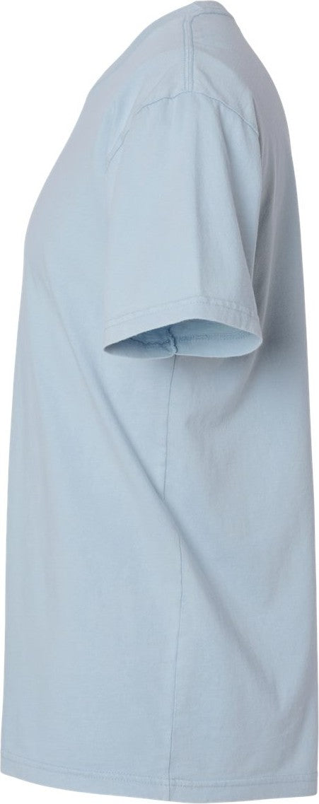 Left View of Washed Stonewash Denim Soft Wash T-Shirt - 3600SW