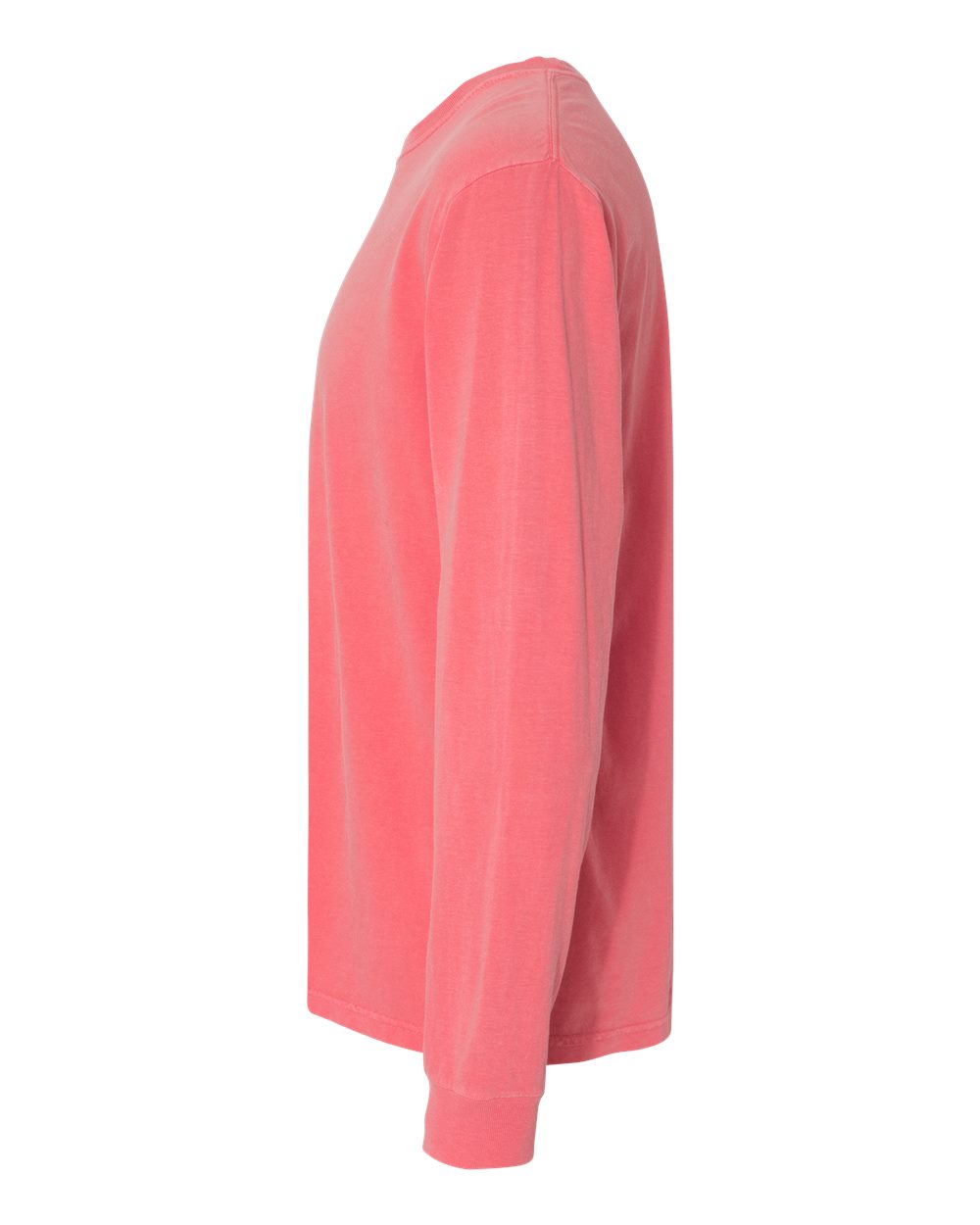 Left View of Watermelon Garment-Dyed Heavyweight Long Sleeve T-Shirt - 6014