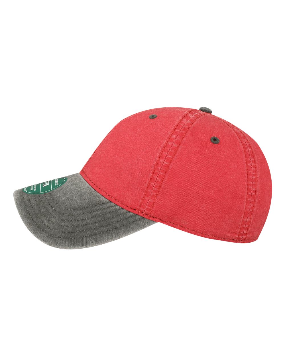Left View of Weathered Red/ Cinder Terra Twill Cap - TTA