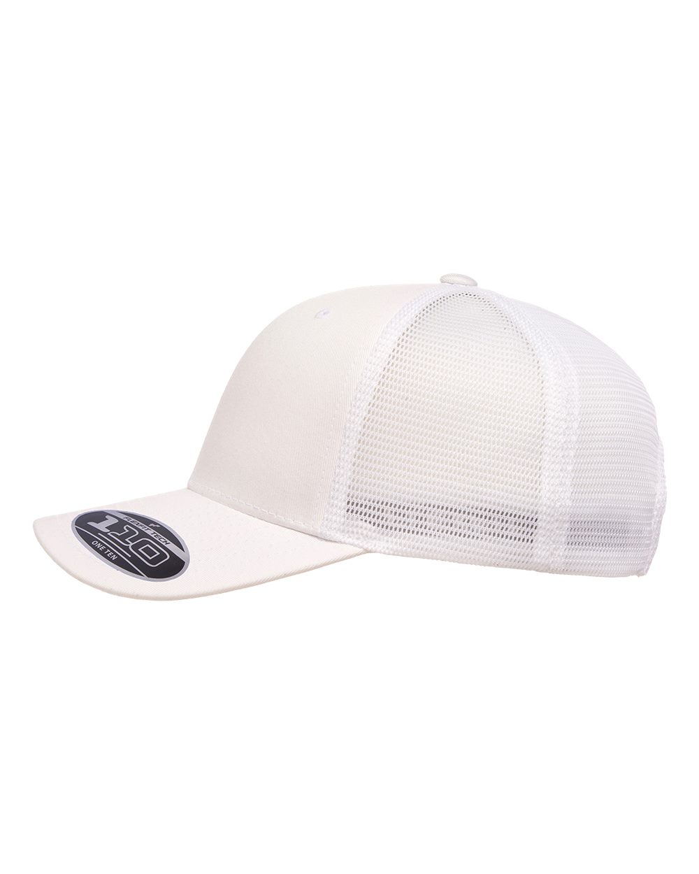 Left View of White 110® Mesh-Back Cap - 110M