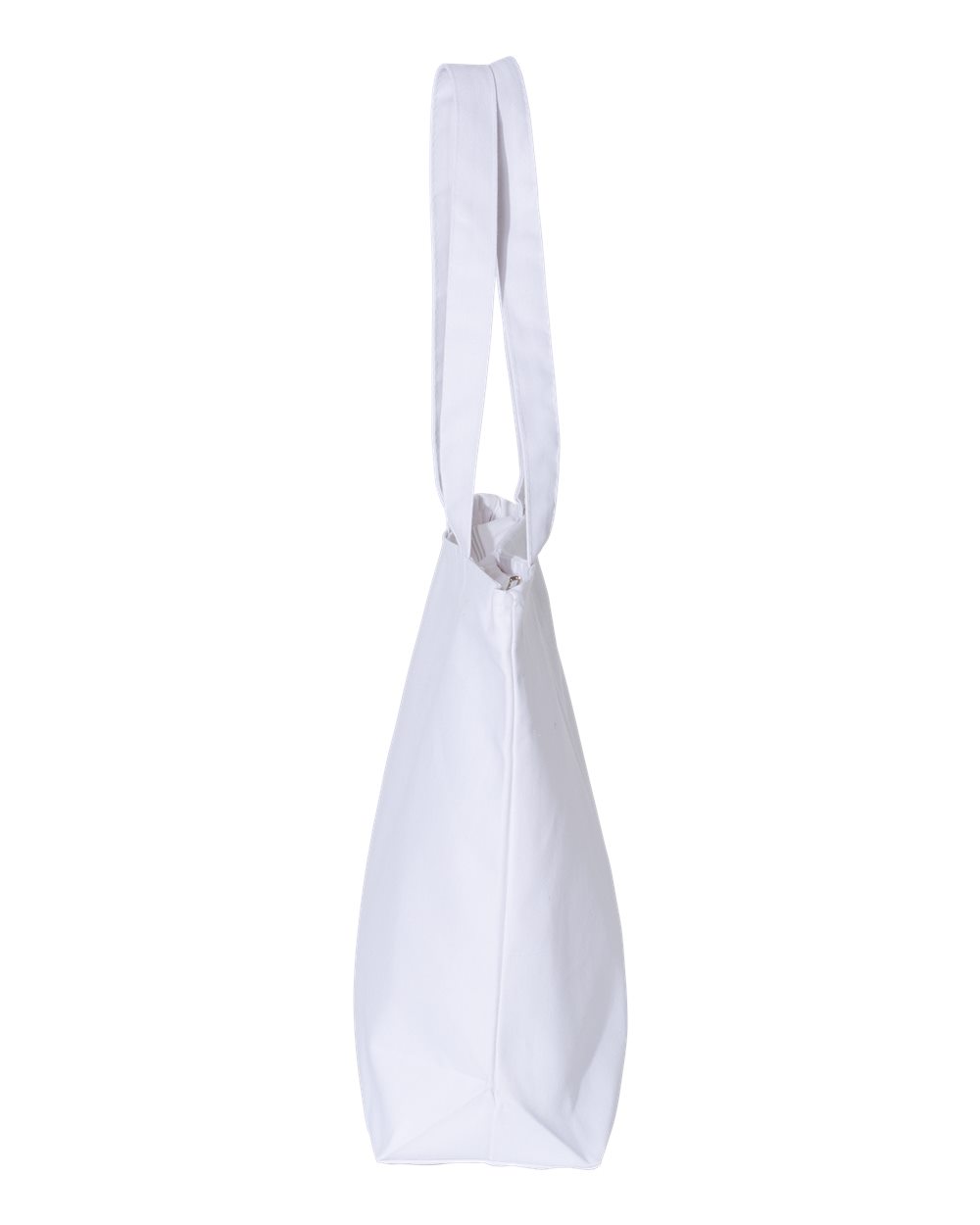 Left View of White 25L Zippered Tote - Q611