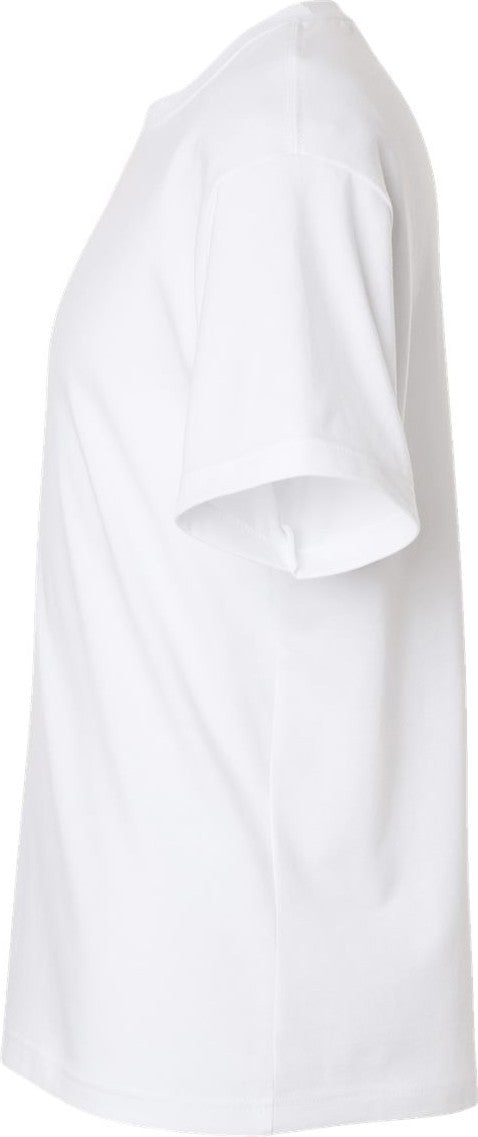 Left View of White 6 oz. Heavyweight Tee - 3010