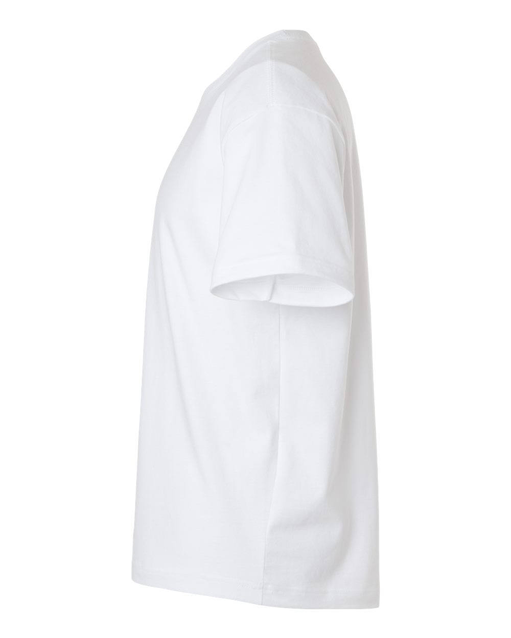 Left View of White 7.5 oz Heavyweight Tee - 4610