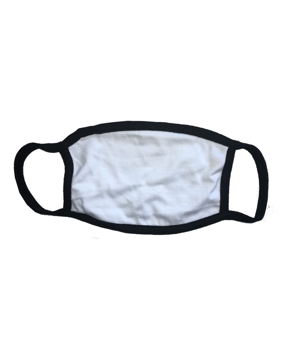 Left View of White/ Black 100% Cotton 2-Ply Face Mask - 004
