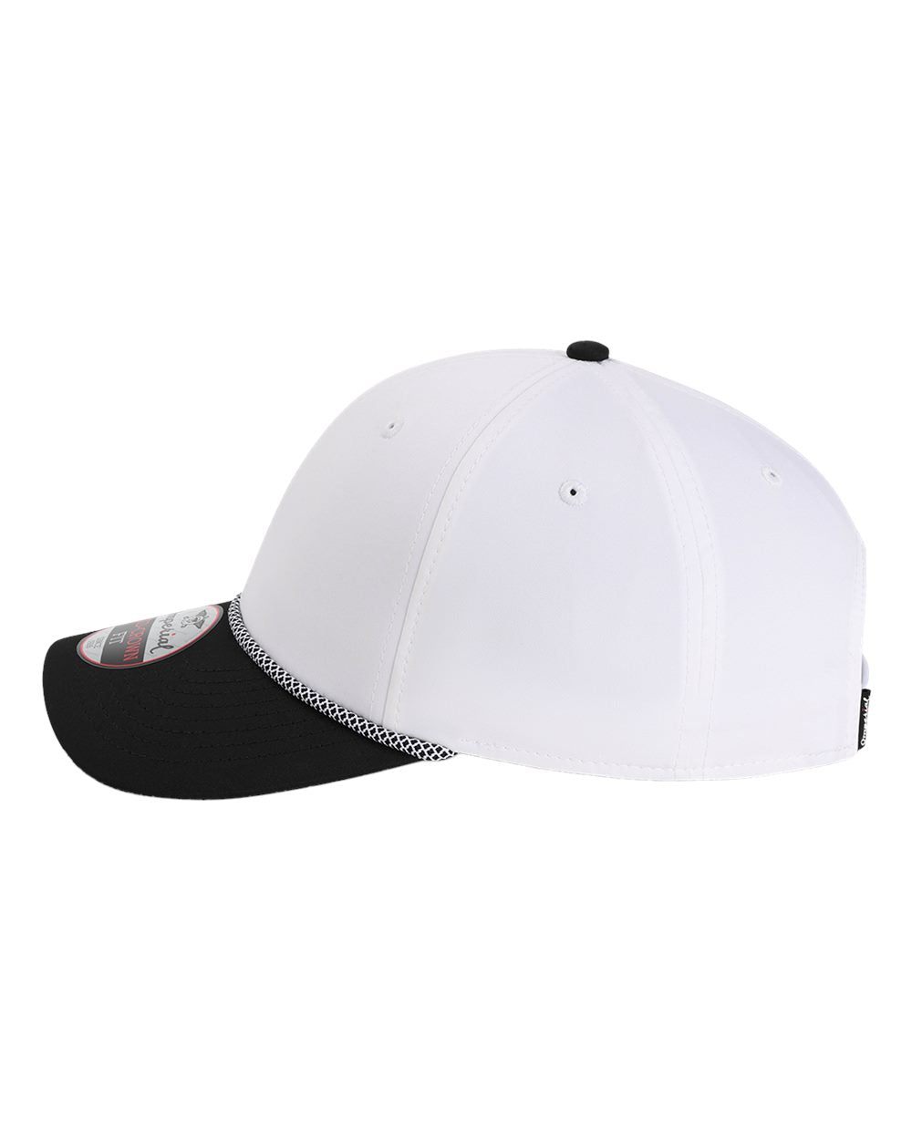 Left View of White/ Black/ Black/ White The Wingman Cap - 7054