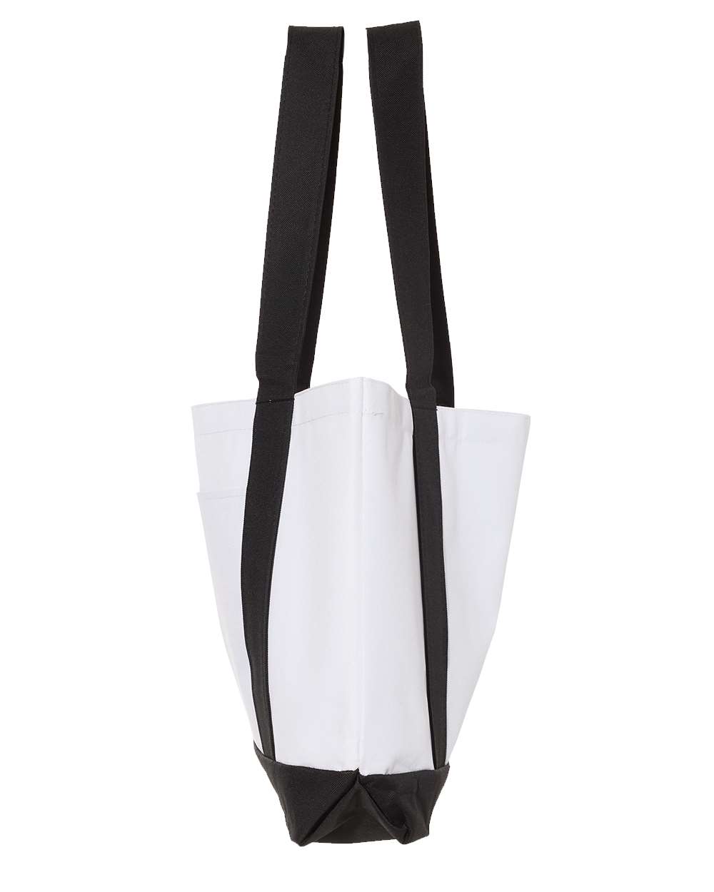 Left View of White/ Black P&O Cruiser Tote - 7002