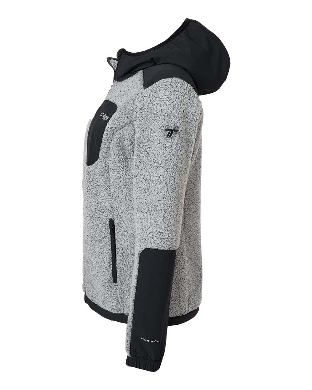 Left View of White/ Black Women's Arctic Crest™ Sherpa Full-Zip Jacket - 208903