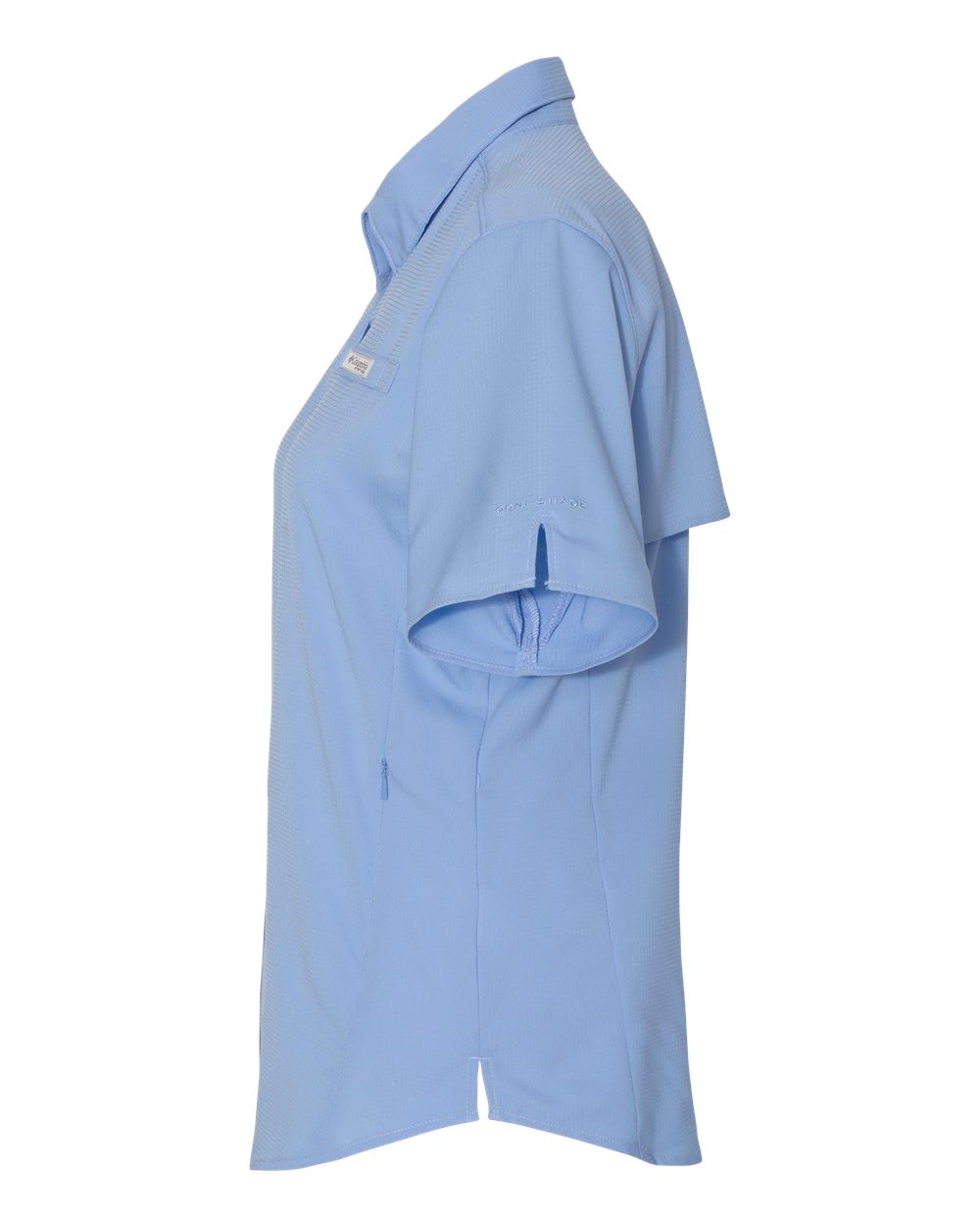 Left View of White Cap Blue Women's PFG Tamiami™ II Short Sleeve Shirt - 212466