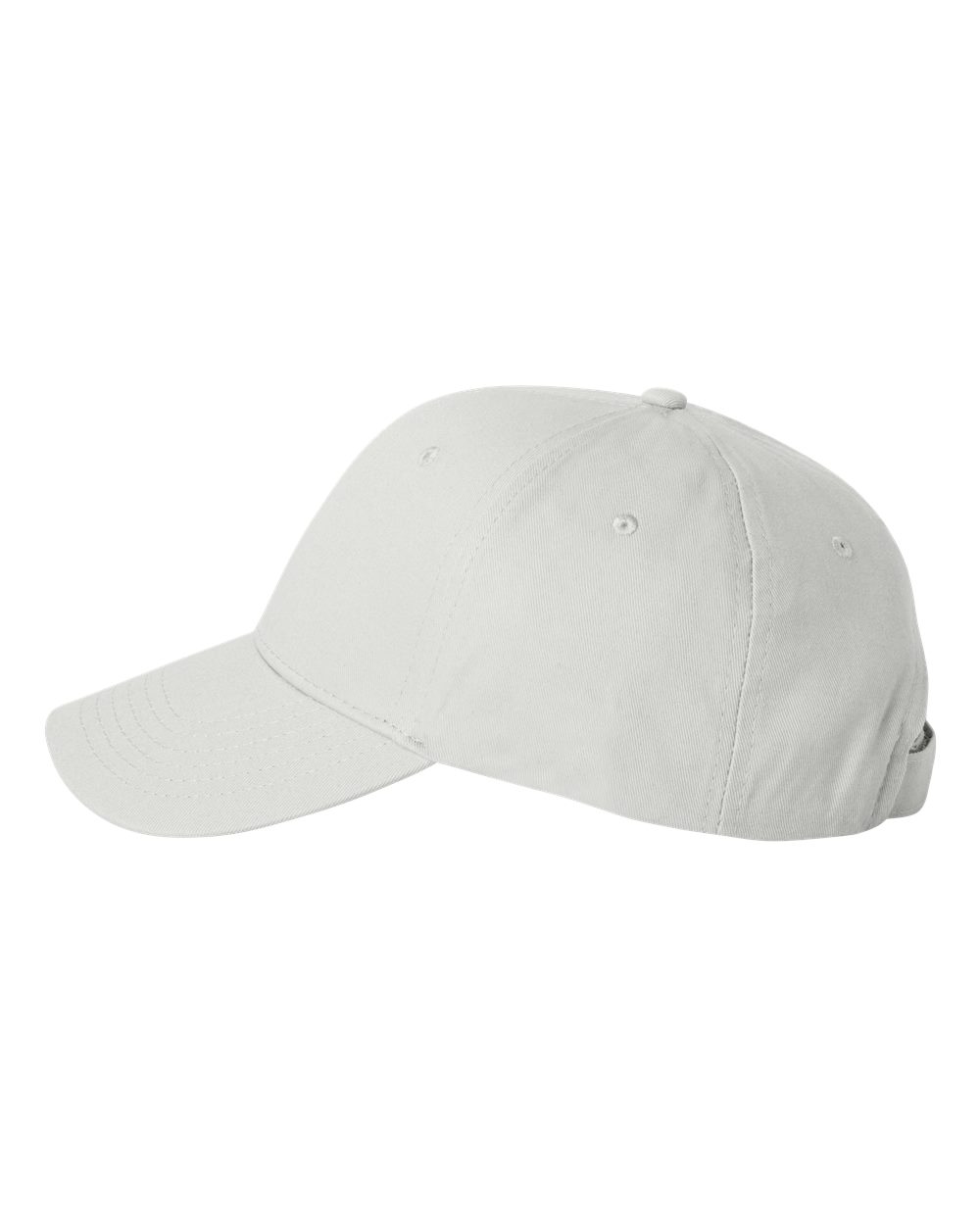 Left View of White Chino Cap - VC600