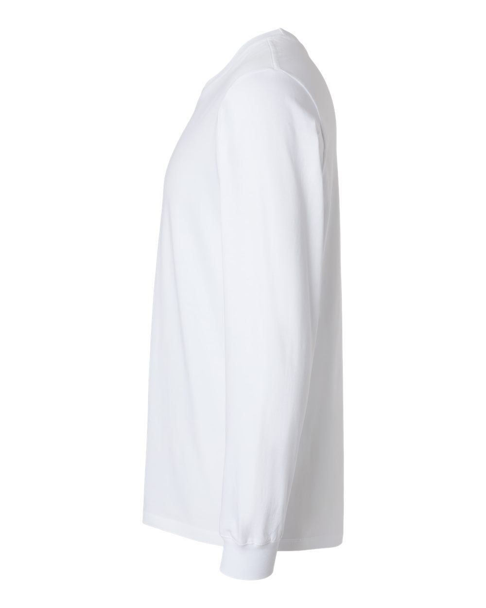 Left View of White Classic Long Sleeve T-Shirt - 220