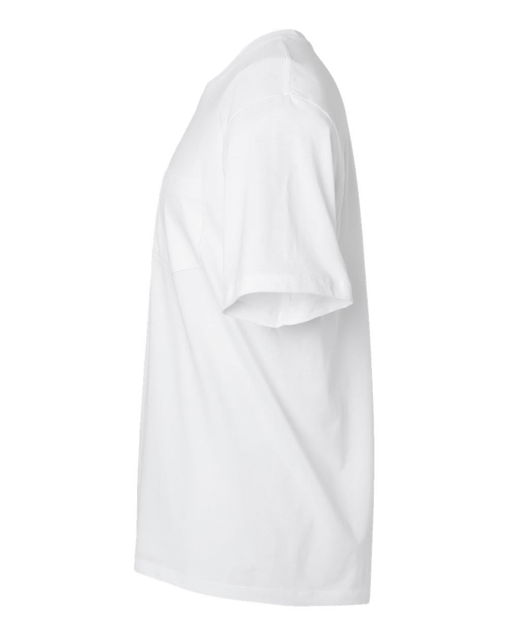 Left View of White Classic Pocket T-Shirt - 210