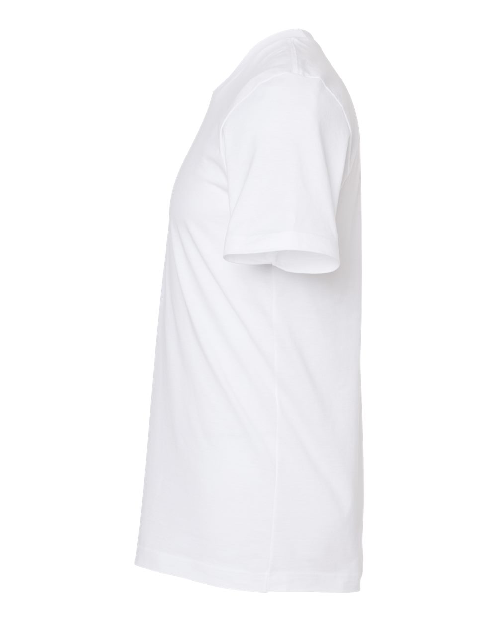Left View of White Combed Cotton T-Shirt - 602