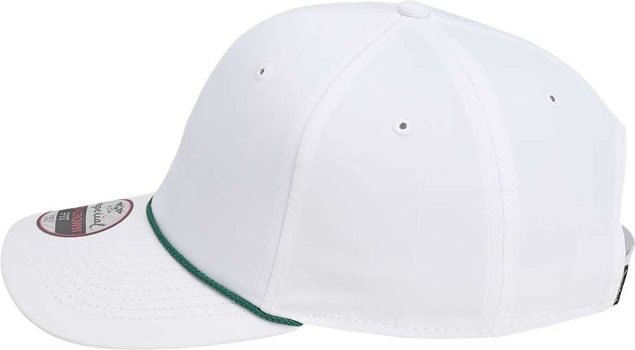 Left View of White/ Dark Green The Wingman Cap - 7054