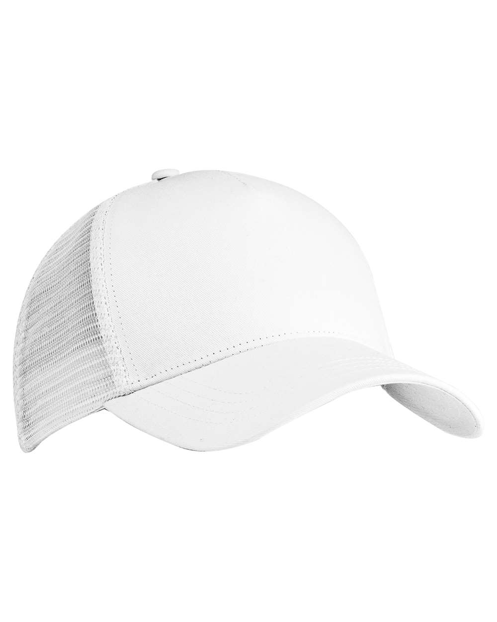 Left View of White Eco Trucker Cap - EC7094